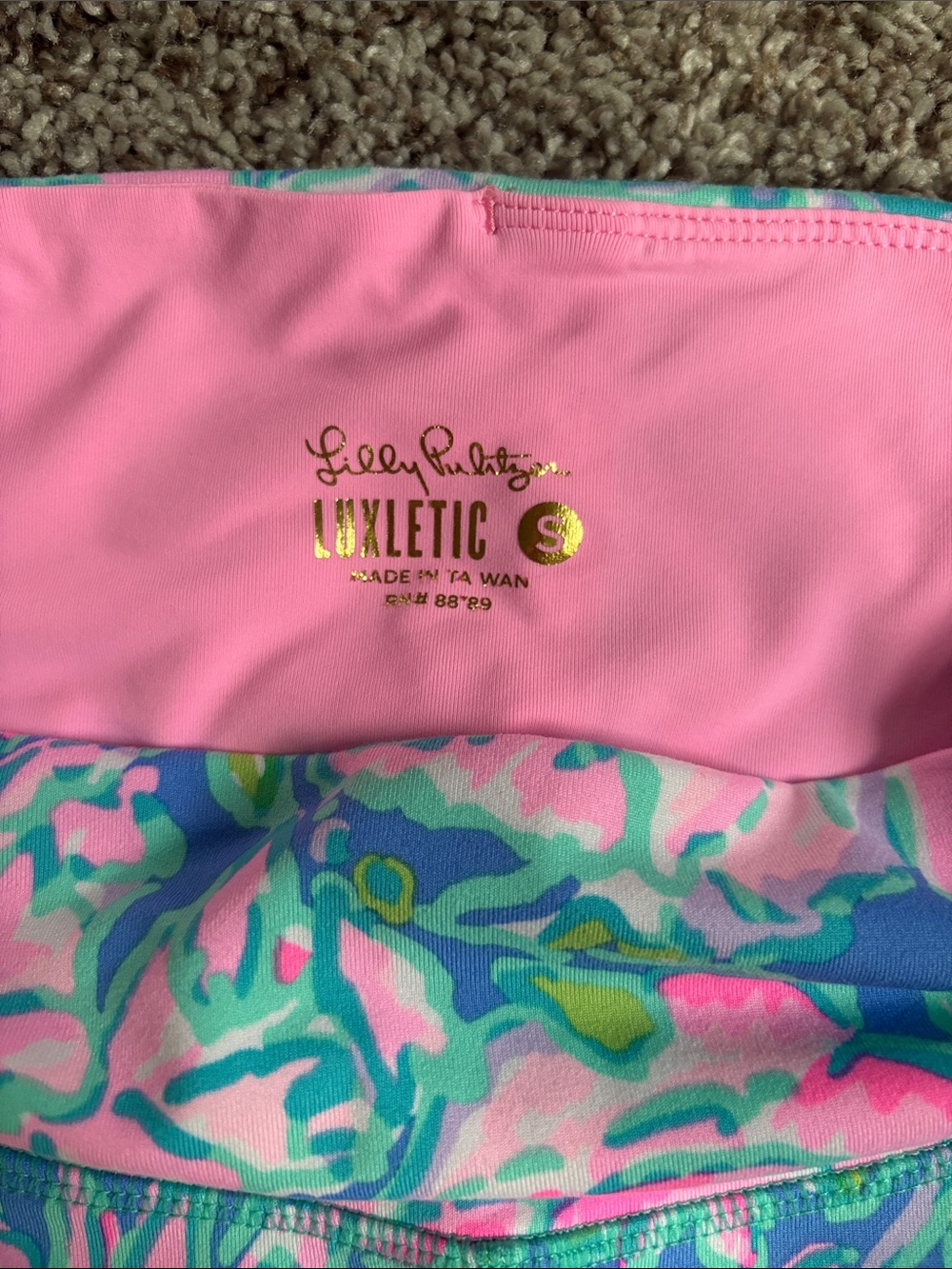 Lilly Pulitzer Pink, Aqua & Lime Floral Leggings - Picture 2 of 7